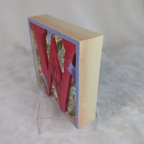 Jim Shore Letter W Alphabet Monogram 2008 Heartwood Creek 4.5 in. Enesco - Picture 2 of 8